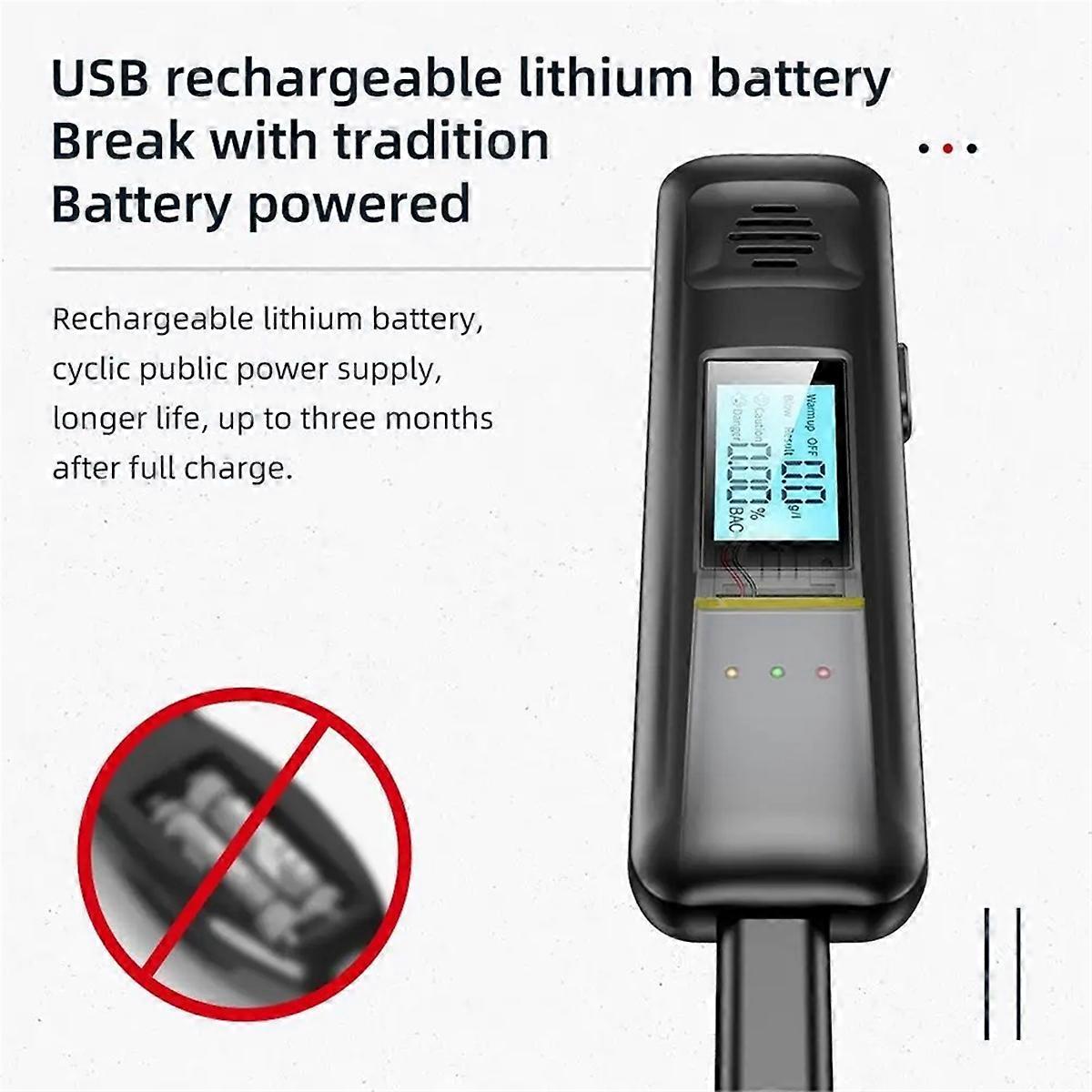 Portable Alcohol Tester with LCD Digital Display Breath-Type Alcohol Tester Car Use Alcohol Tester