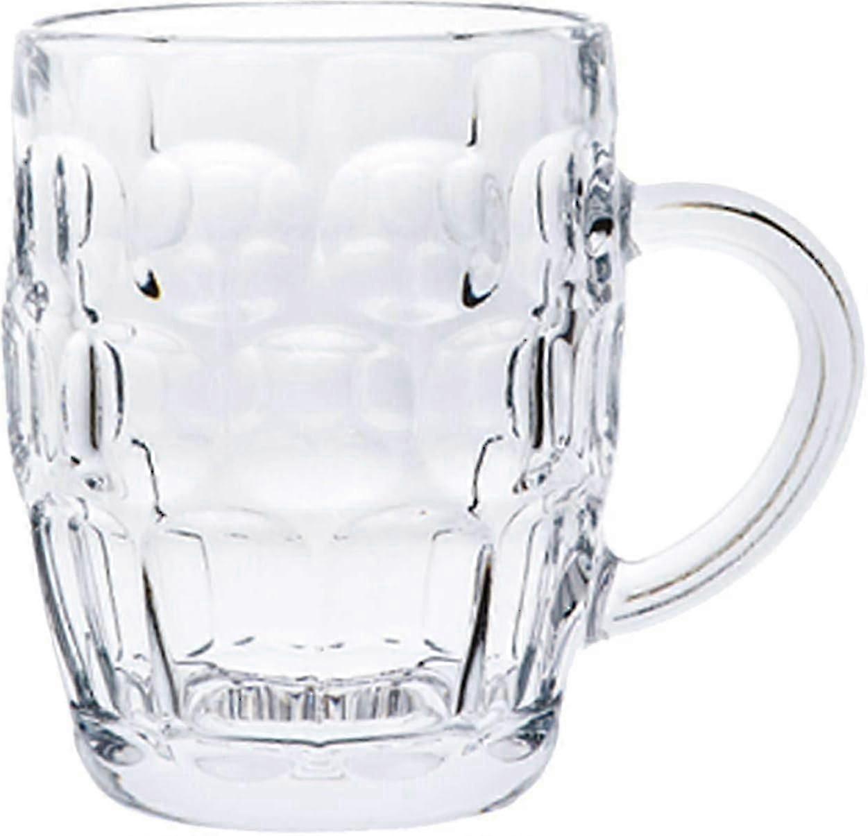 Classic Beer Pint Style Mugs Glass Pot Old Pub Bar Style Tankard Handle Stein Dimple