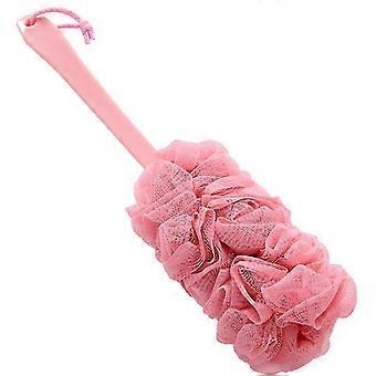 Long Handle Bath, Scrubbing, Bathing, Bathing Ball, Bath Flower, Bathroom Bathing Brush（Pink）