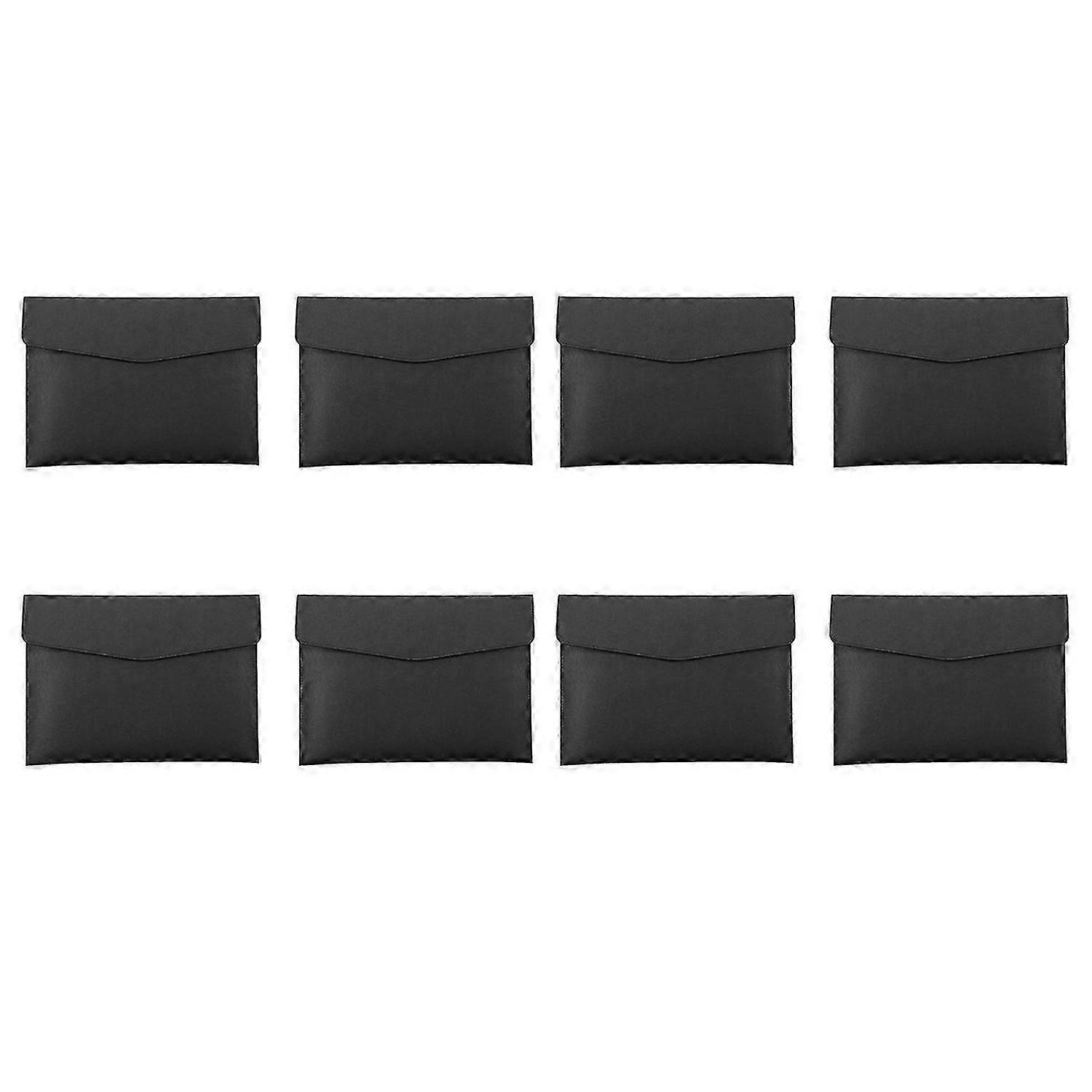 PU Leather A4 File Folder Document Holder Waterproof (Black)