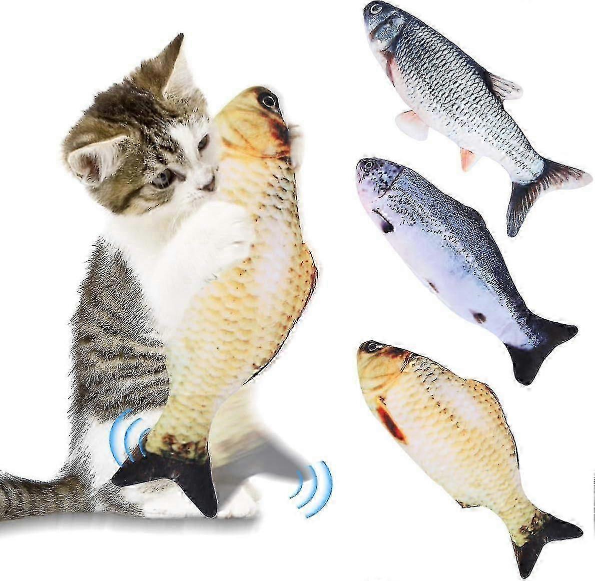2025 Cat Plush Toy,cat Catnip Toys Simulation Electric Doll Fish,realistic Plush Interactive Pet Toy For Cats Kitten