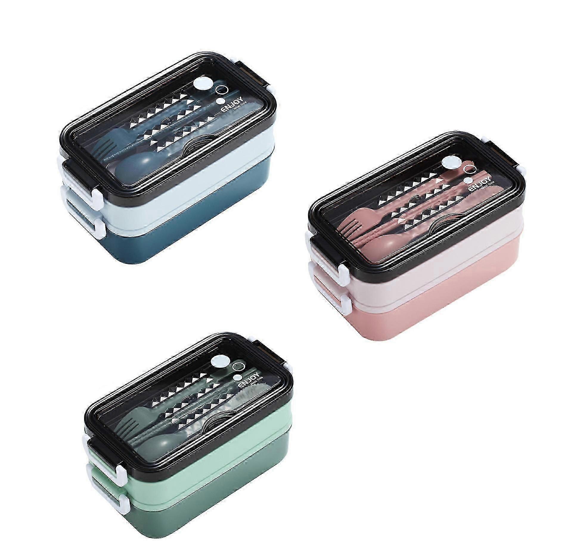 Double Layer Lunch Box with Soup Bowl Sturdy High Capacity Lunch Box for Kids Students