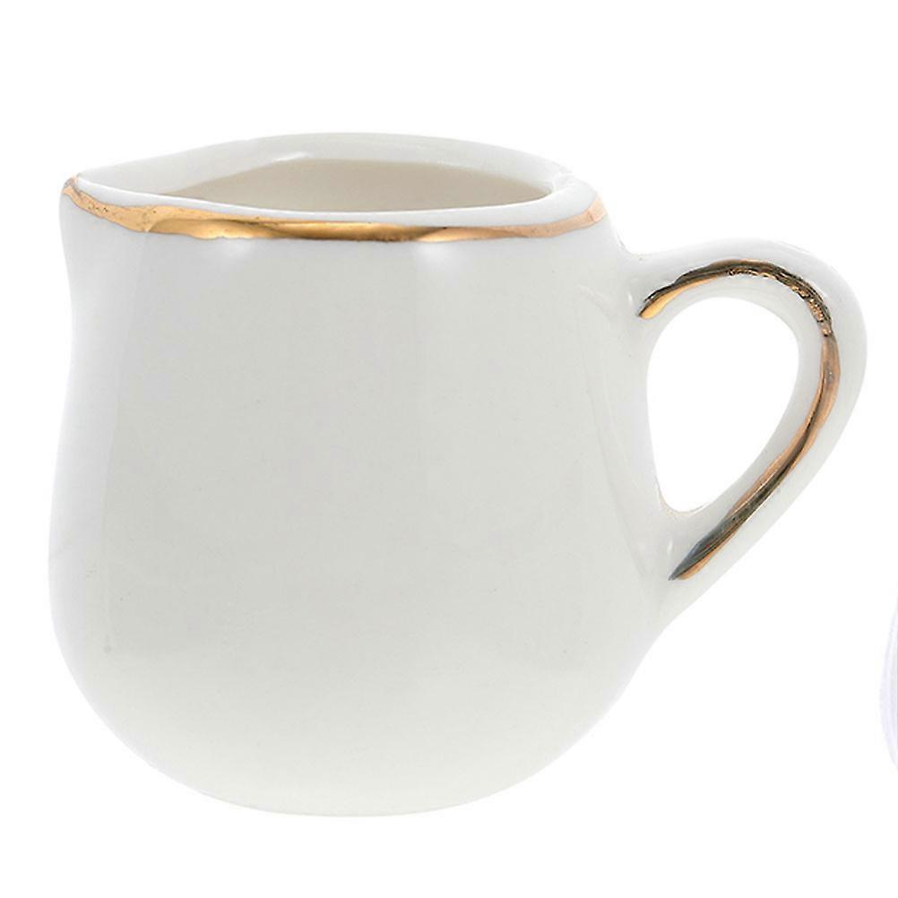 Gold Edge Ceramic Creamer Pitcher for Multi-Function Milk Pitcher