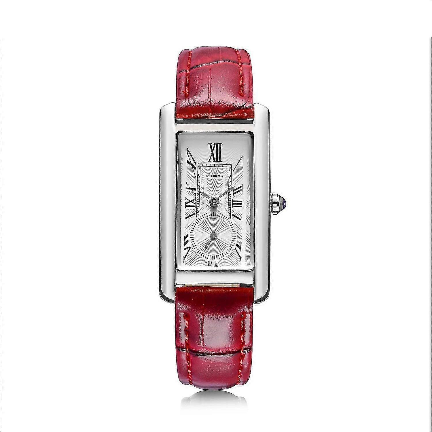 Couple's Quartz Watch with Dual Dials and Genuine Leather Strap Simple Unisex Black and White Style