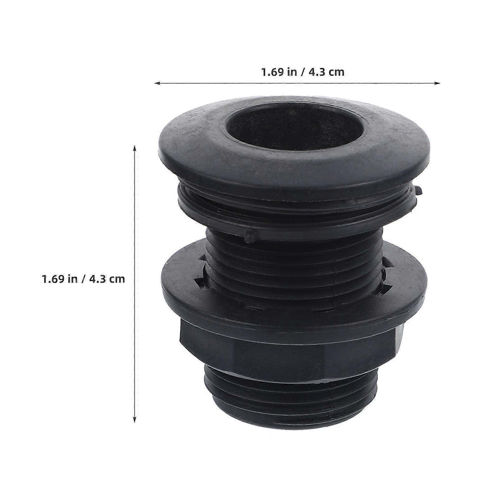 Water Tank Connector Fitting for Plumbing Use 4Pcs Black Set