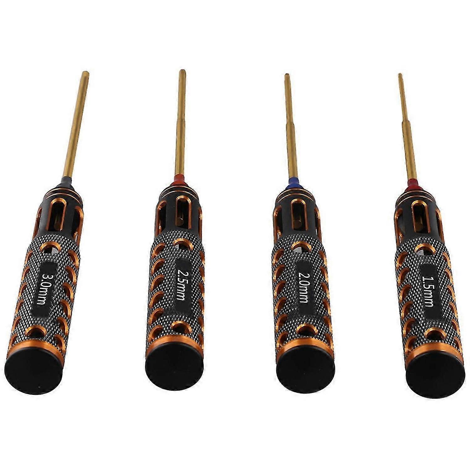 4pcs/Set Titanium Plating Hexagon Screwdriver Screw Driver Tool