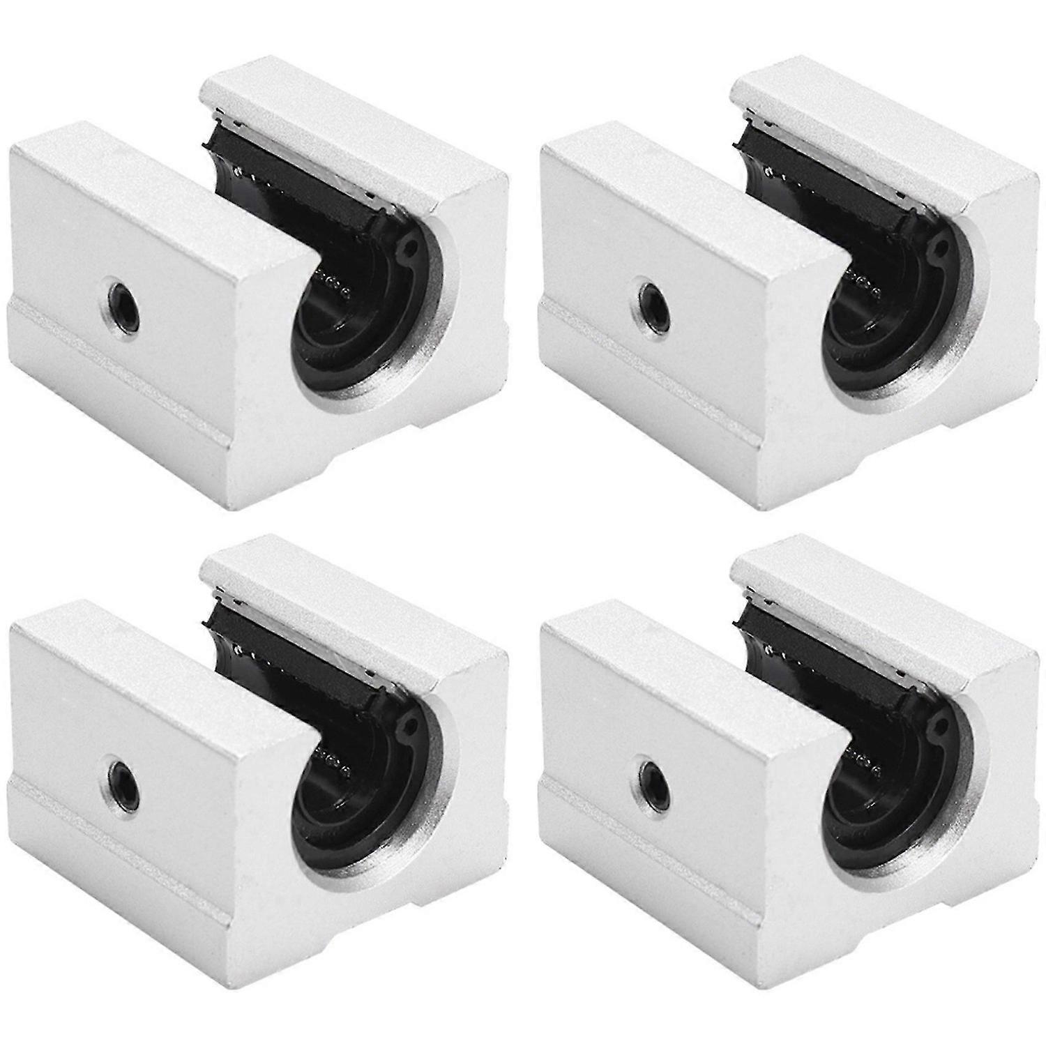 4 × SBR12UU 12mm الألومنيوم الخطي الحركة راوتر تحمل كتلة ، الفضة
