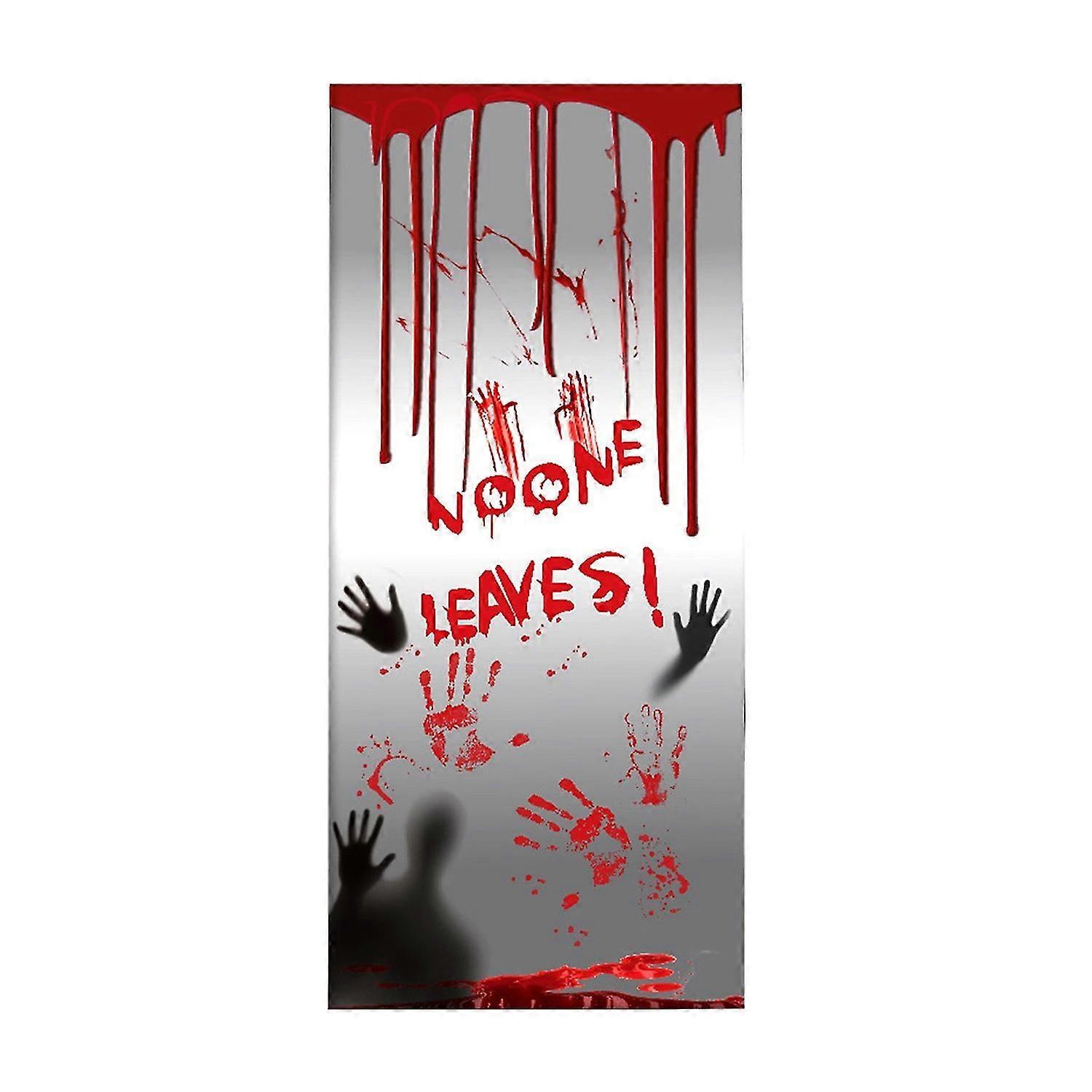 Halloween Window Sticker Red Handprint Waterproof PE Removable Ghost Festival Holiday Decoration Gla