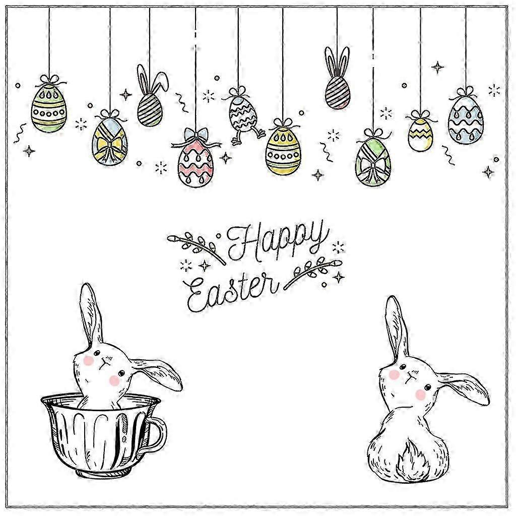 Happy Easter Rabbit Silicone Clear Stamps For Diy Album Decorative Card Making