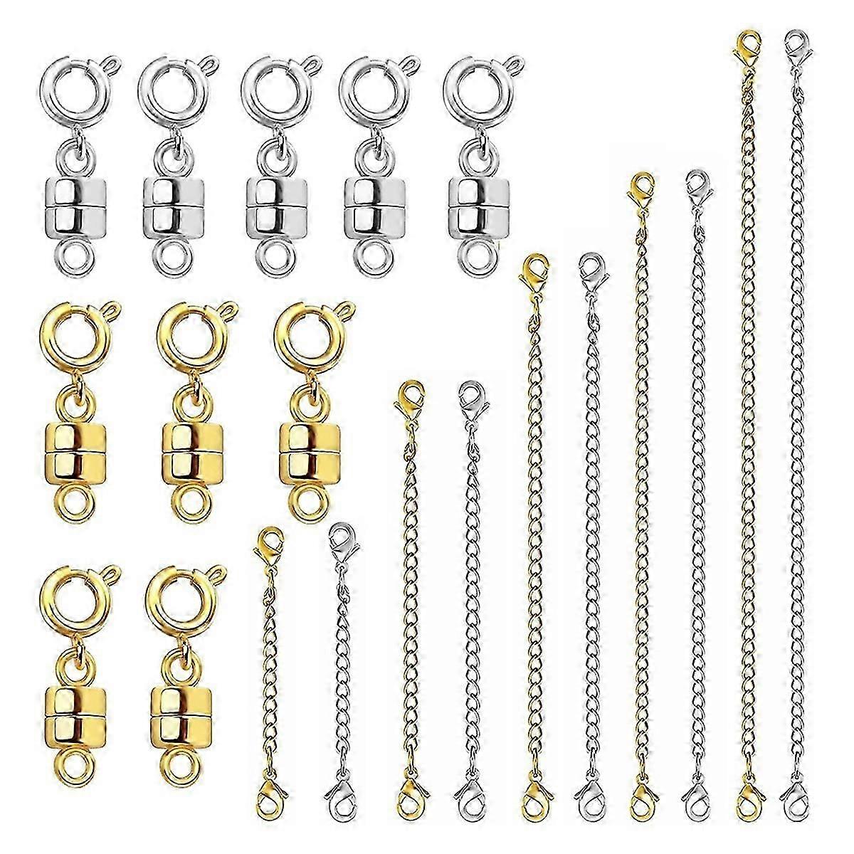 Necklace Extender and Magnetic Necklace Clasp,Gold and Silver Chain Extenders for Necklaces Bracele