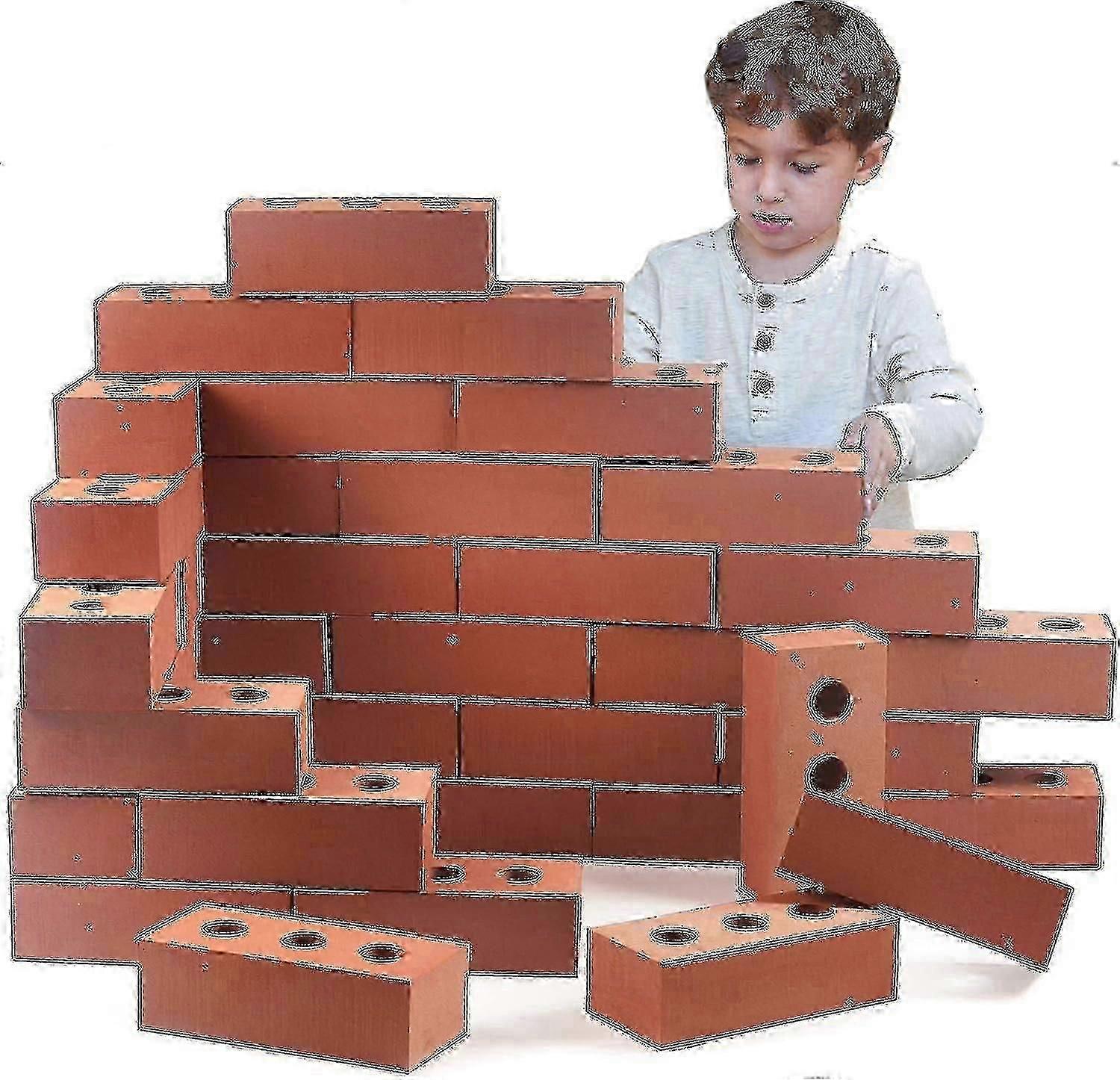 100pcs Life Size Foam Building Bricks 1.6x0.8x0.45cm For Construction Role Play And Pretend Play-2025-ss