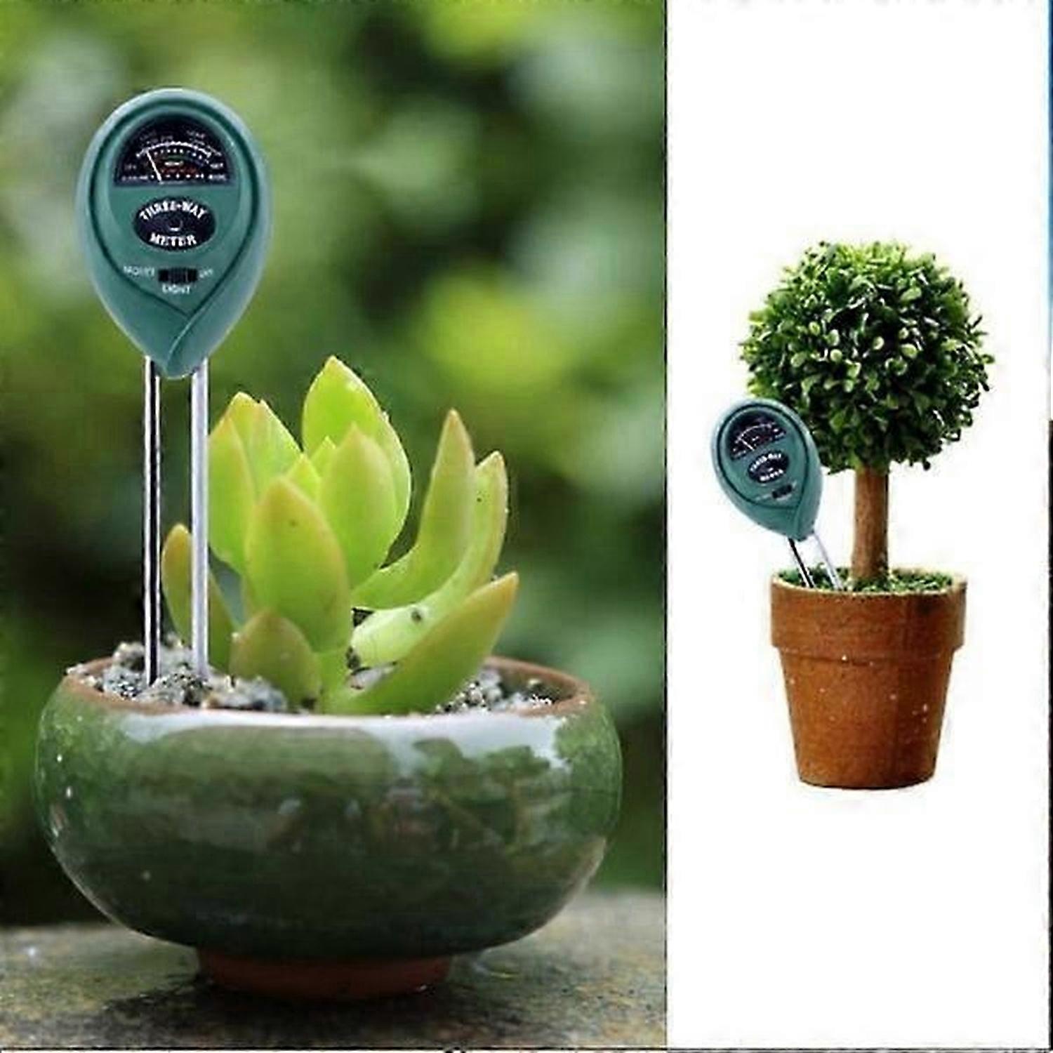 Soil dry and humidity measuring instrument Soil meter with three functions green