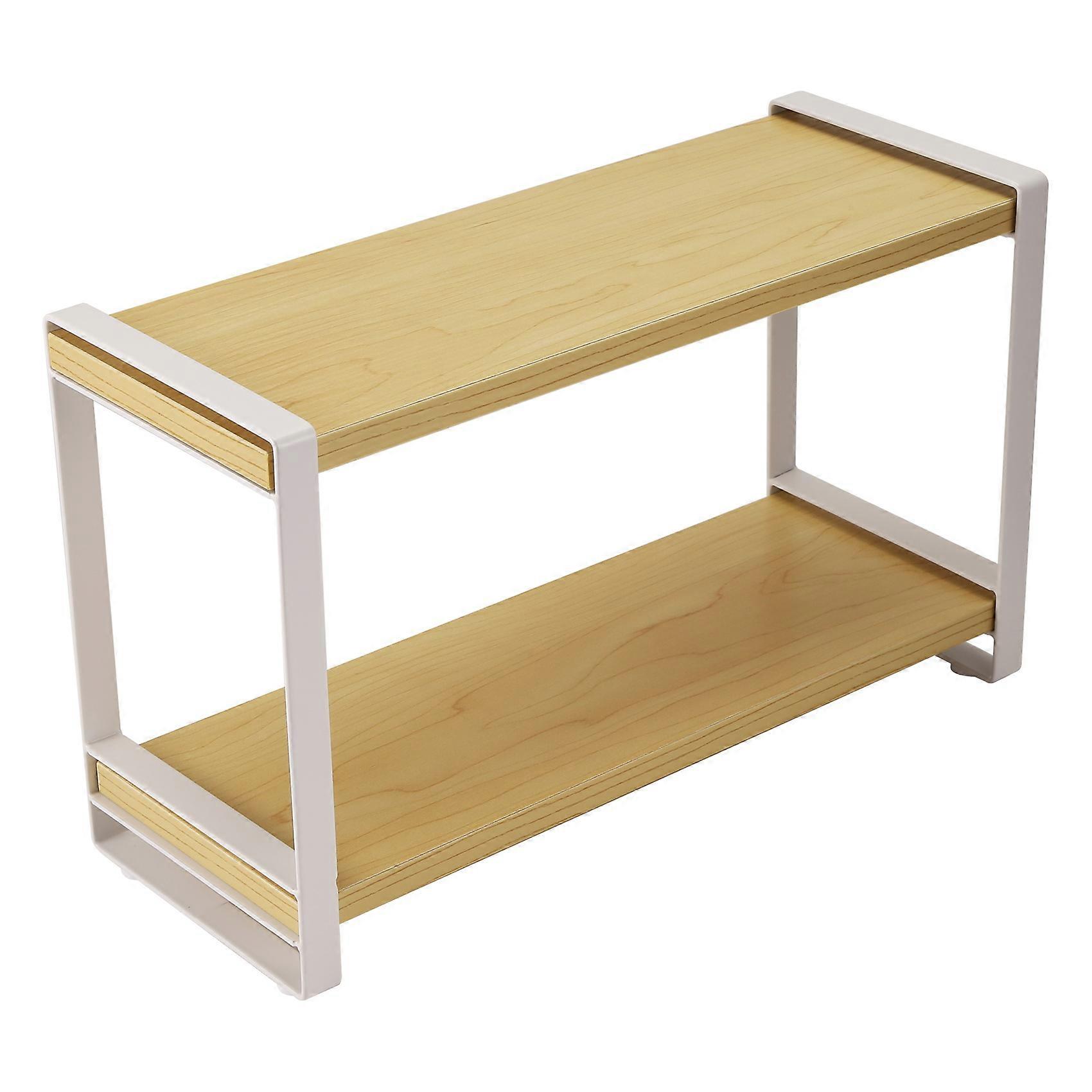 Double Layer Storage Kitchen Spices Plank Shelf Home Sundries Holders