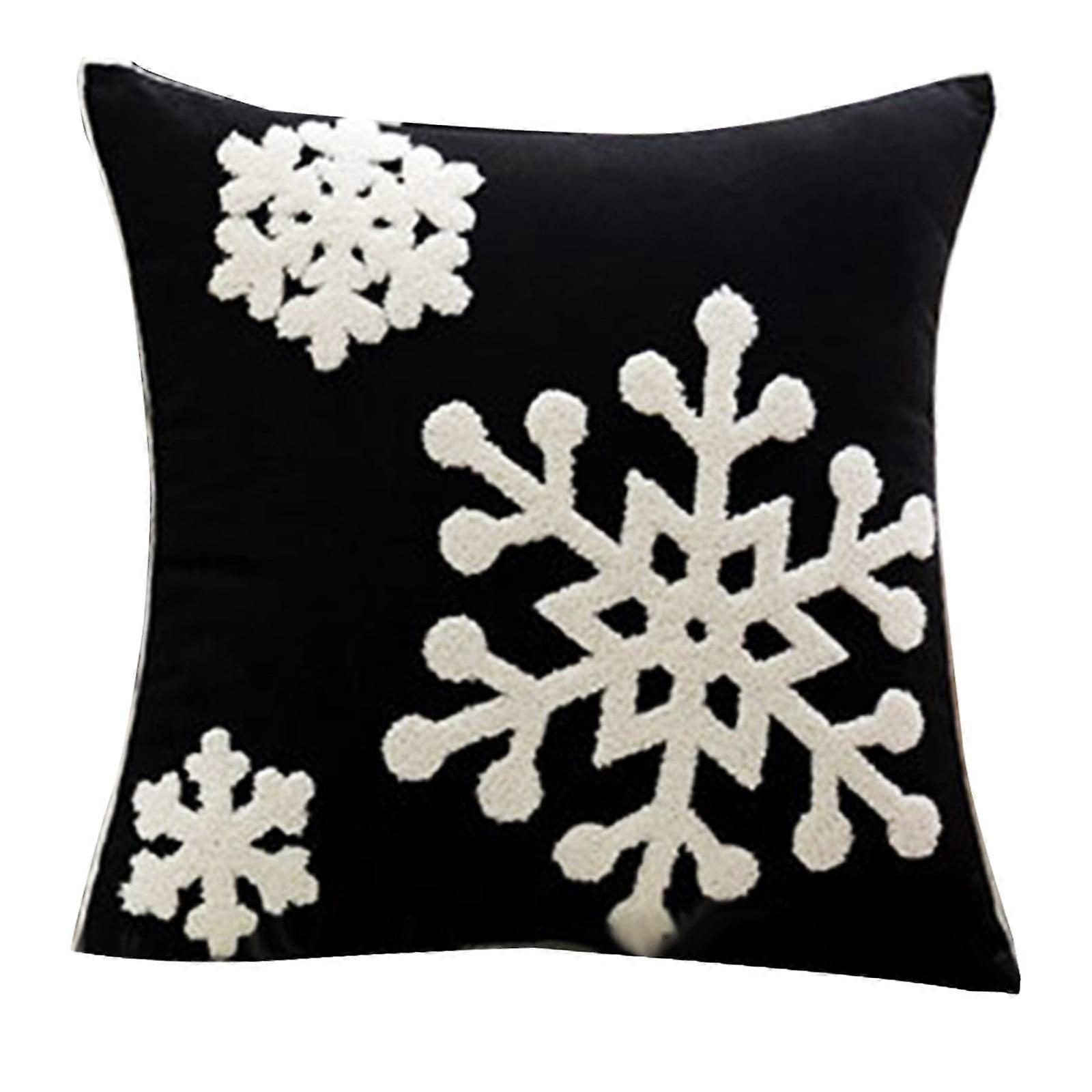 Clearance! Zainafacai Christmas Snowflake Pillowcase 18"x18" Compatible with Winter Holiday Decor, 5 Colors, Soft Faux Wool