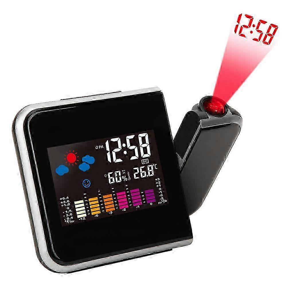 Projection Alarm Clock with Digital Display and LED Light Projection