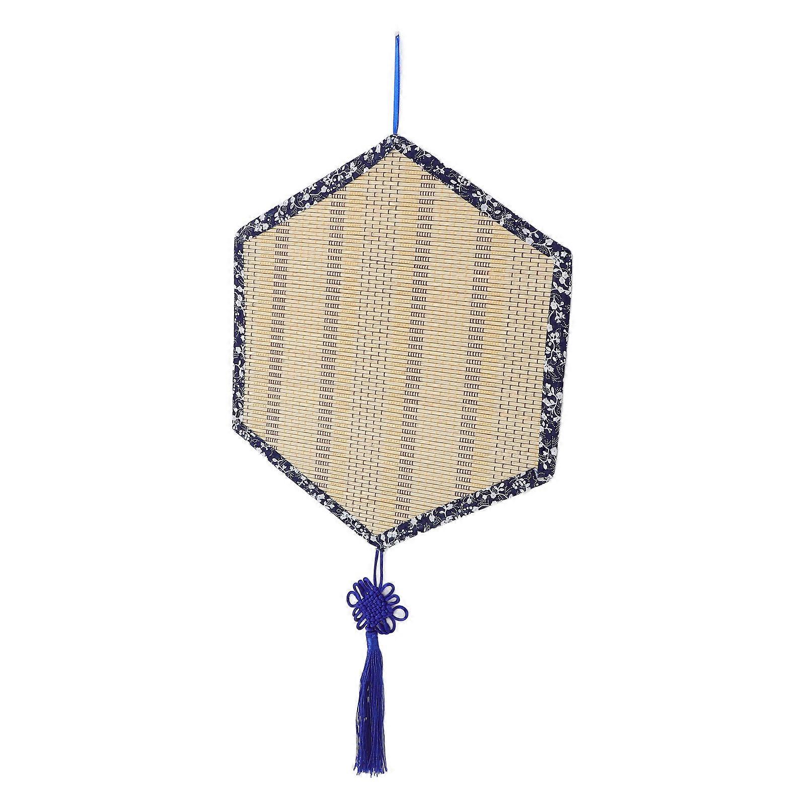 Vintage Bamboo Wall Hanging Decor for Home 5Pcs Hexagonal Shape Mats