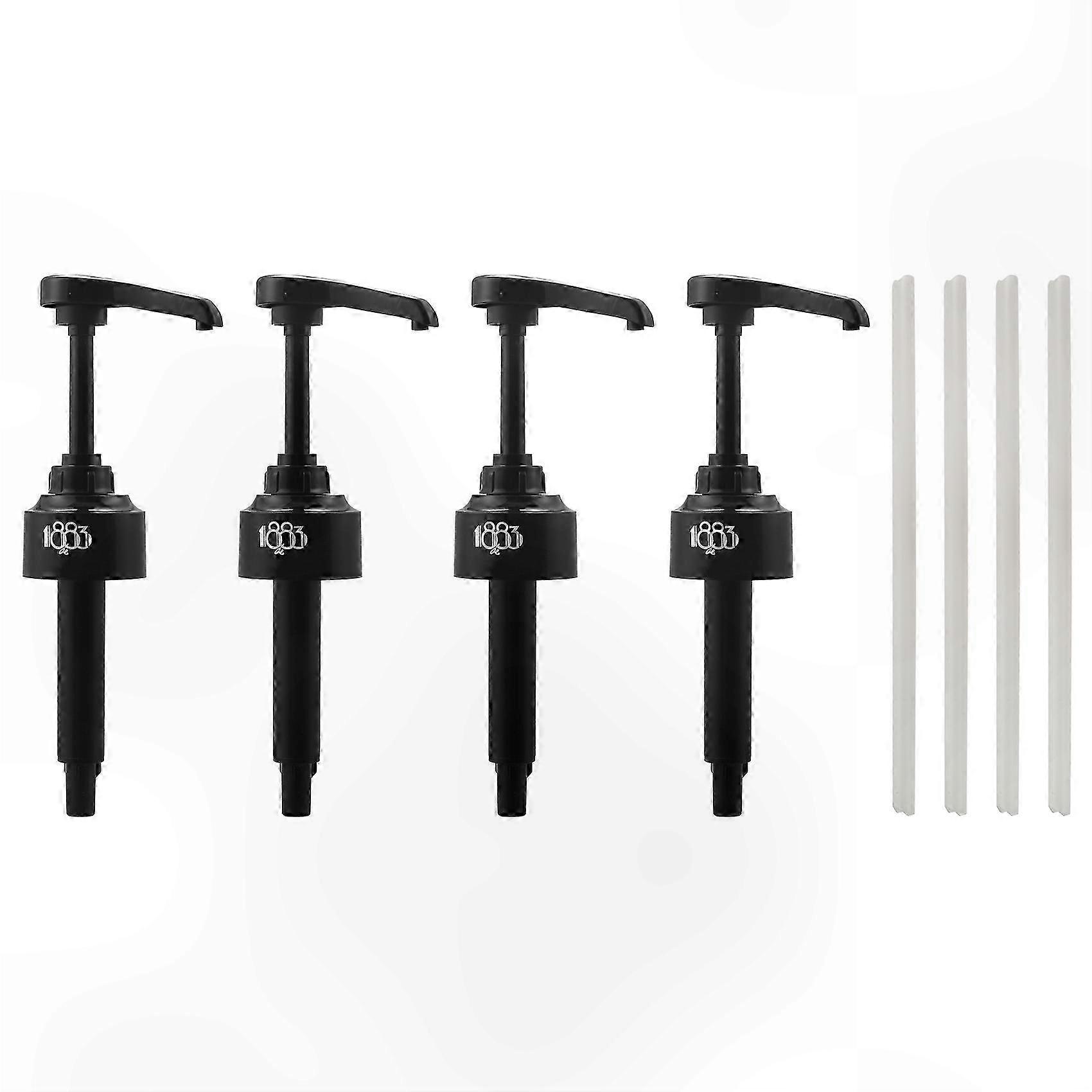 8ml Black Dispenser Bottles for Coffee Syrups, 4-Pack