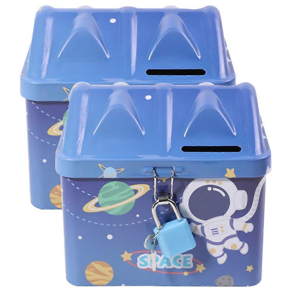 6Pcs Cartoon Money Box with Lock for Coin Storage and Desktop Saving