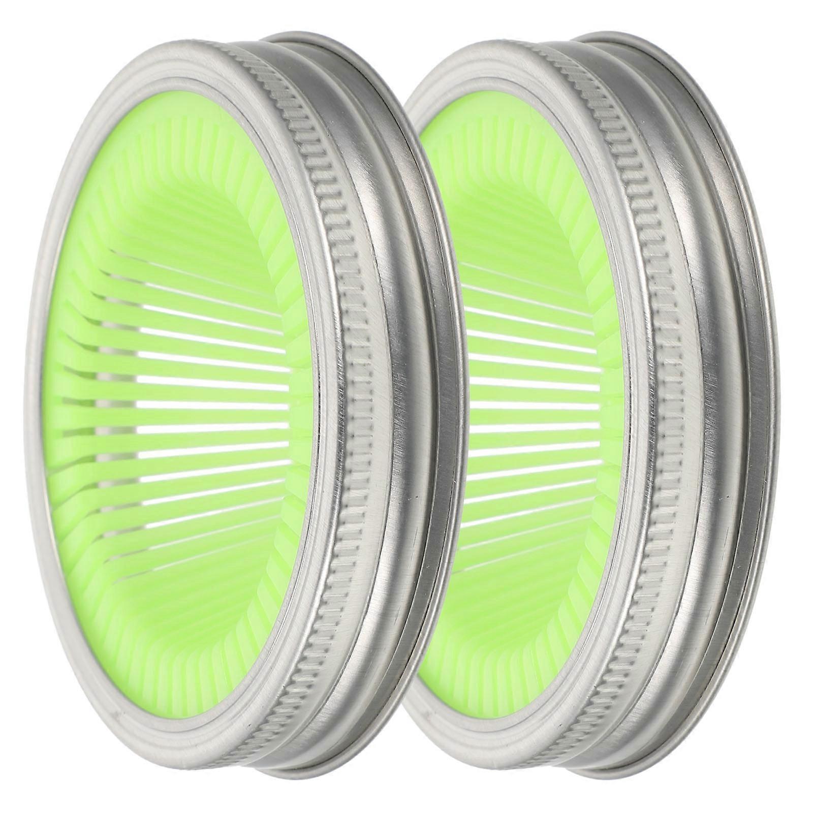 Reusable Sprouting Lids For Wide-Mouth Mason Jars 8 Pcs Green Filtering Caps For Home Sprouting