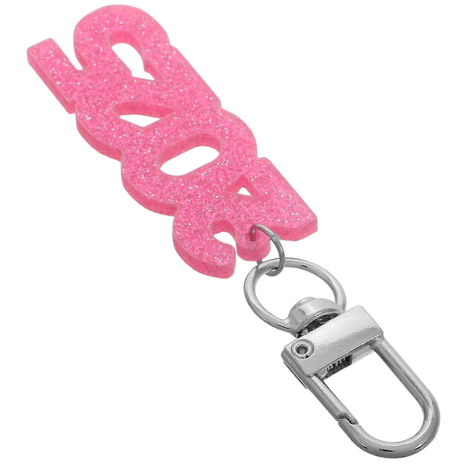 Pink Acrylic 2025 Number Keychain for Party Decoration Set of 5 Pieces