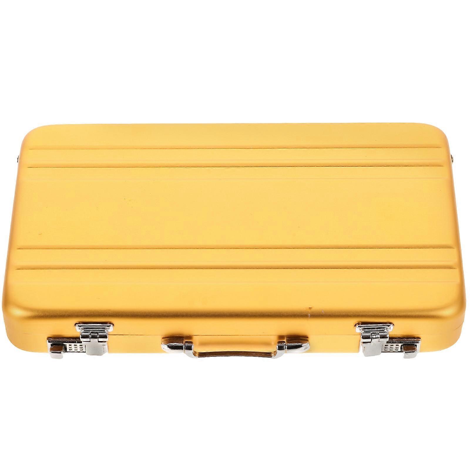 Professional Mini Briefcase Design For Business Cards And Golden 4Pcs Storage Container