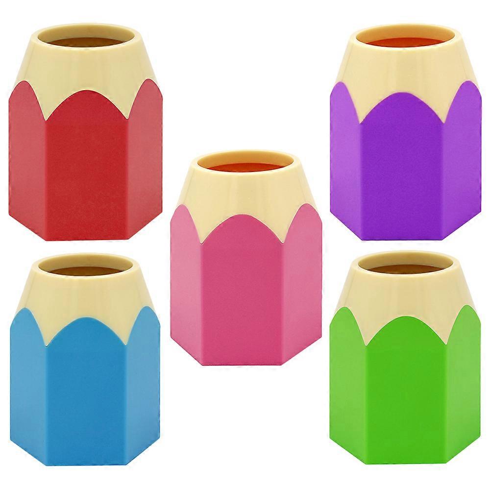 Cute Pencil Shaped Desk Organizer For Students 10 Pcs ABS Material Space Saving Cosmetic Brush Storage