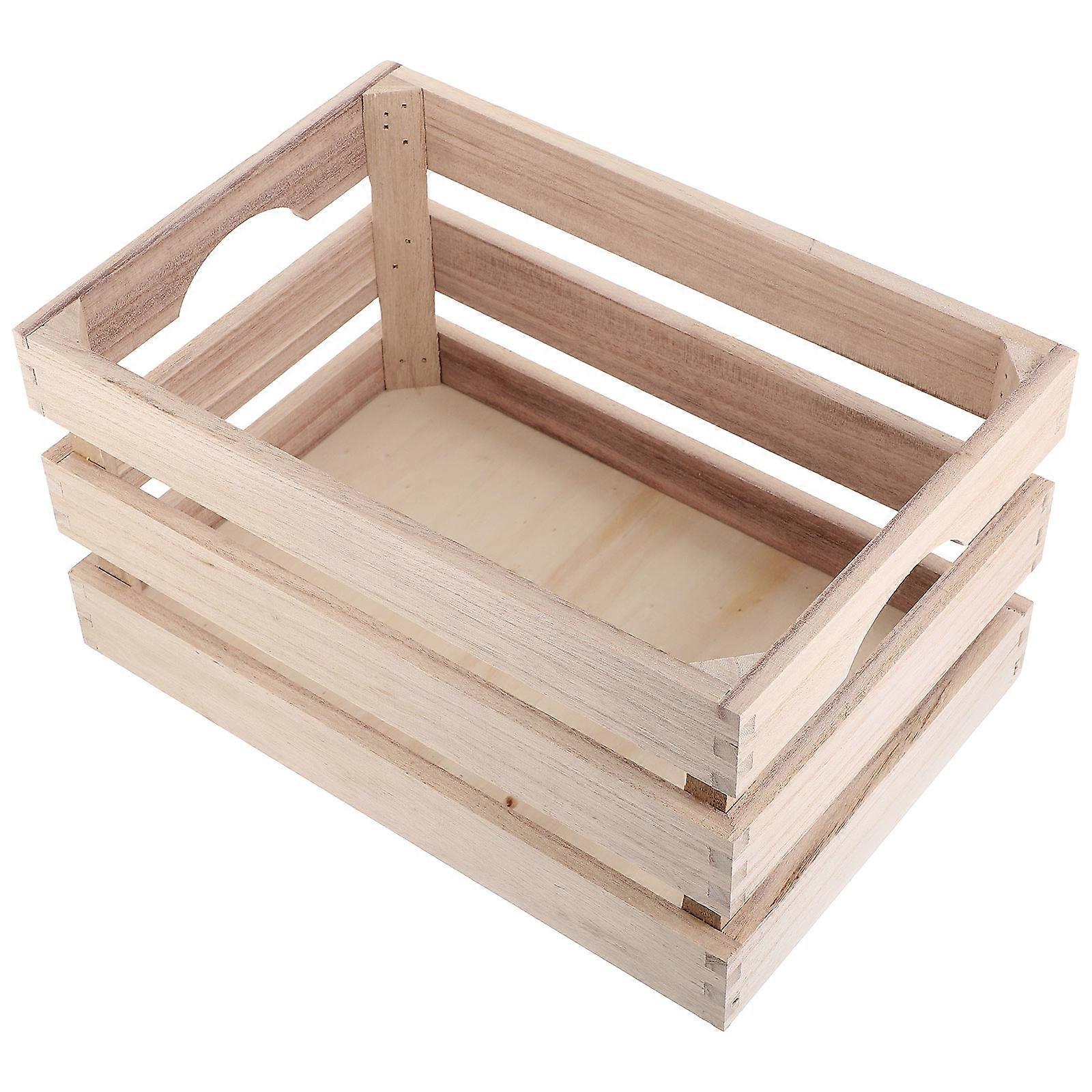Wooden Desktop Storage Box for Storage Use 1Pcs Brown Portable Sundries Basket