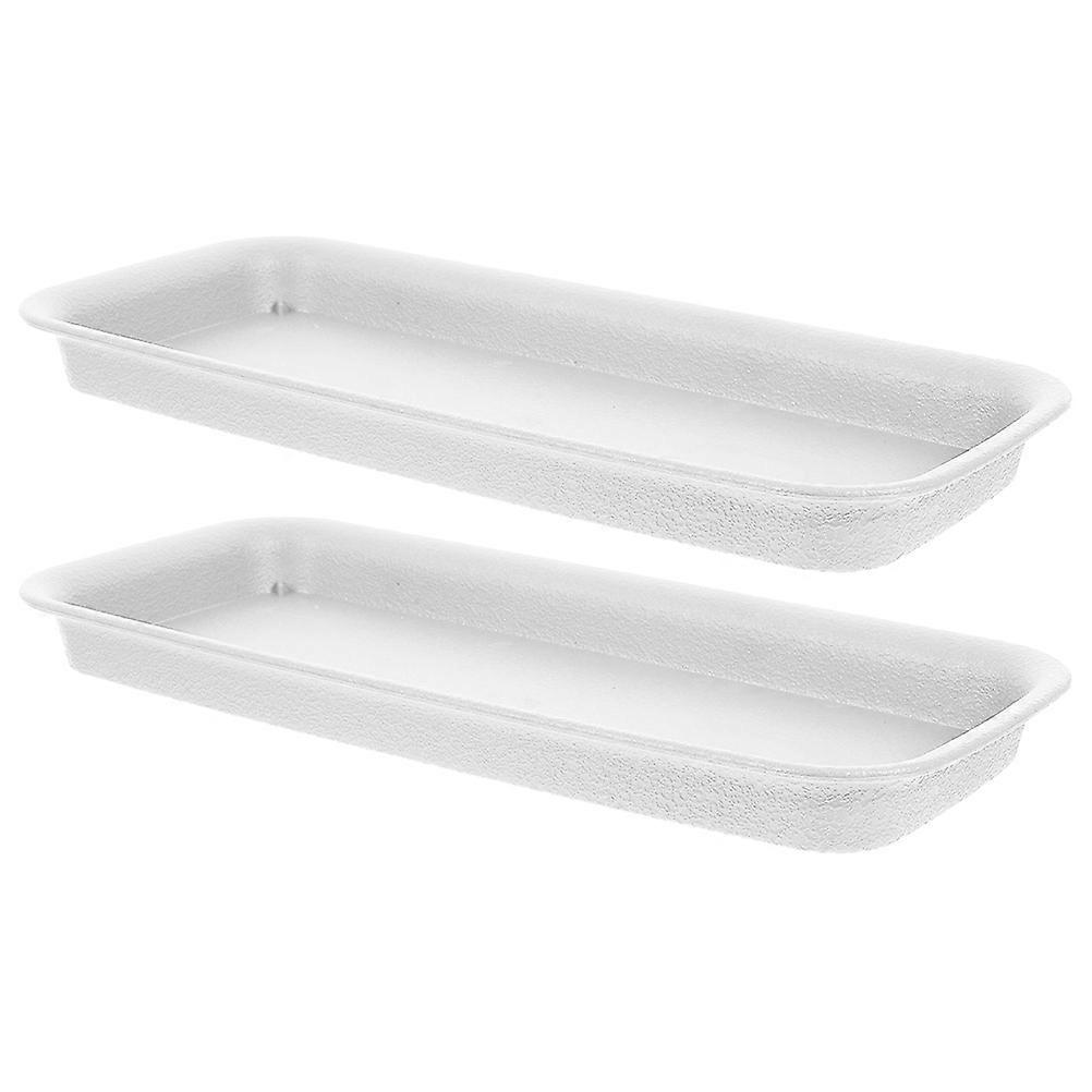 Plant Drip Tray Rectangular Water Tray for Plants 10Pcs Durable Resin White