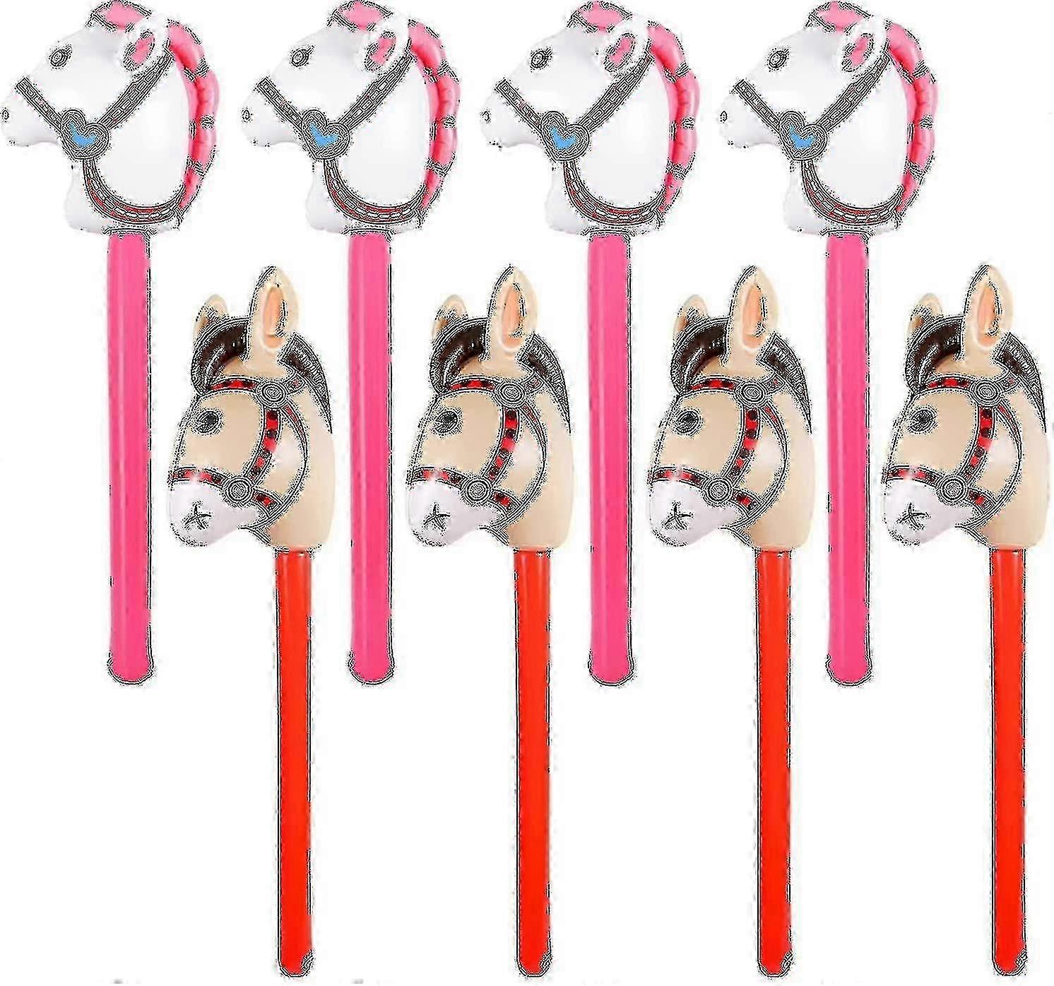 8 Pieces Inflatable Stick Horse, Inflatable Horse On Stick Cowboy Party/farm 2025