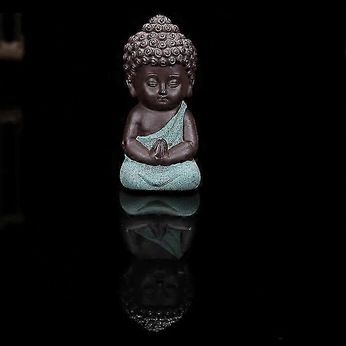 Ceramic Tea Pet Ornaments Buddha Enlightened Statue Mini Monk Figurines Fine Sand Little Monks Tea Pet Furnishing 2025