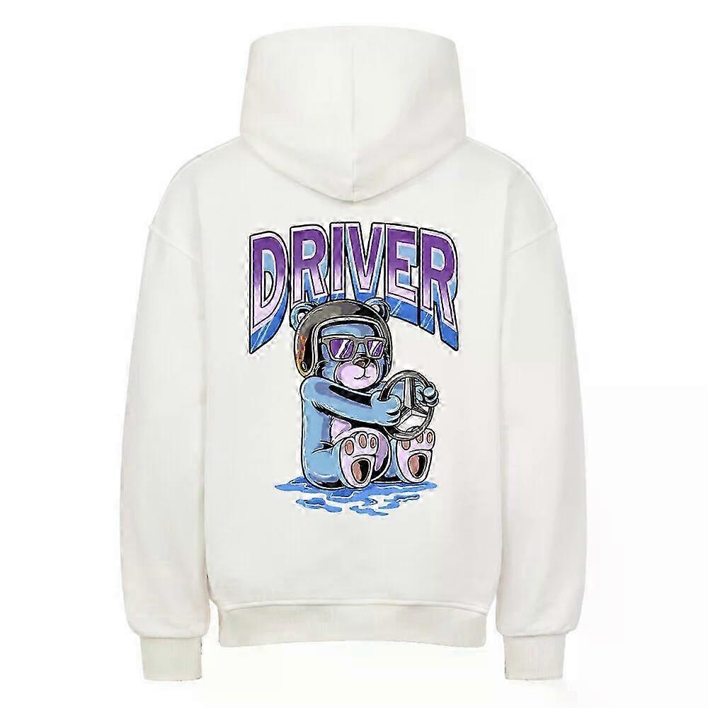 Sudadera con capucha blanca Driver Rockinstone