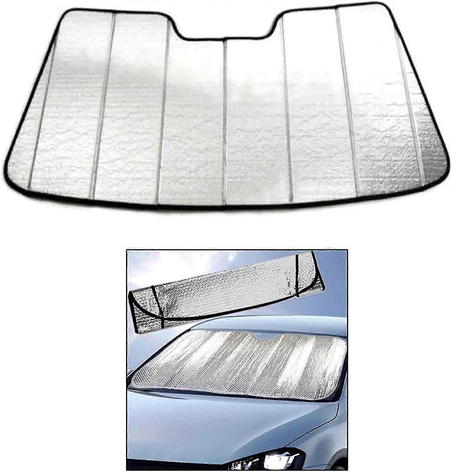 Universal foldable silver car windshield reflective sunshade uv visor cover front rear window shade to block uvr keeping your vehicle cooler (130 * 60