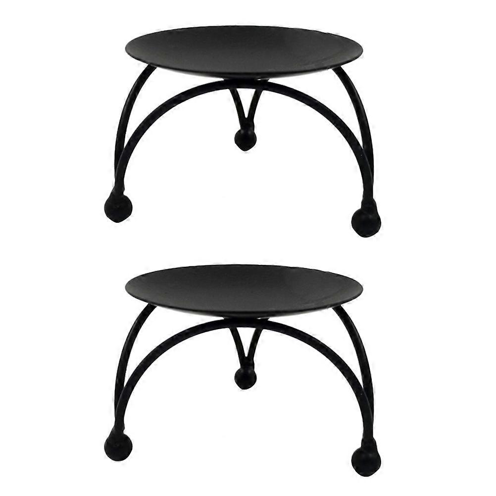 Decorative Candle Base Iron Candleholder for Decoration 2Pcs Set