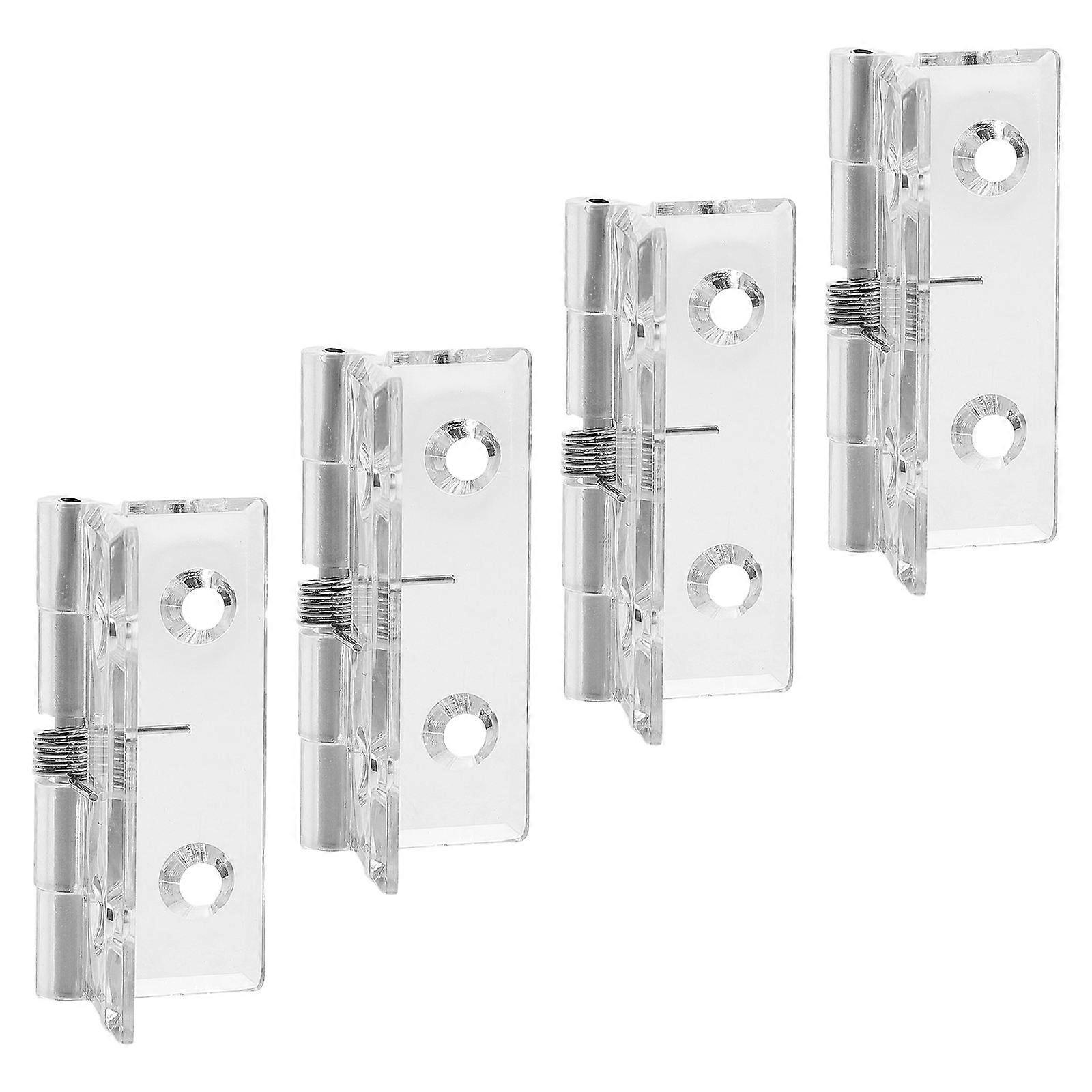 Clear Acrylic Hinges for Doors with Self Closing Feature 16Sets Included
