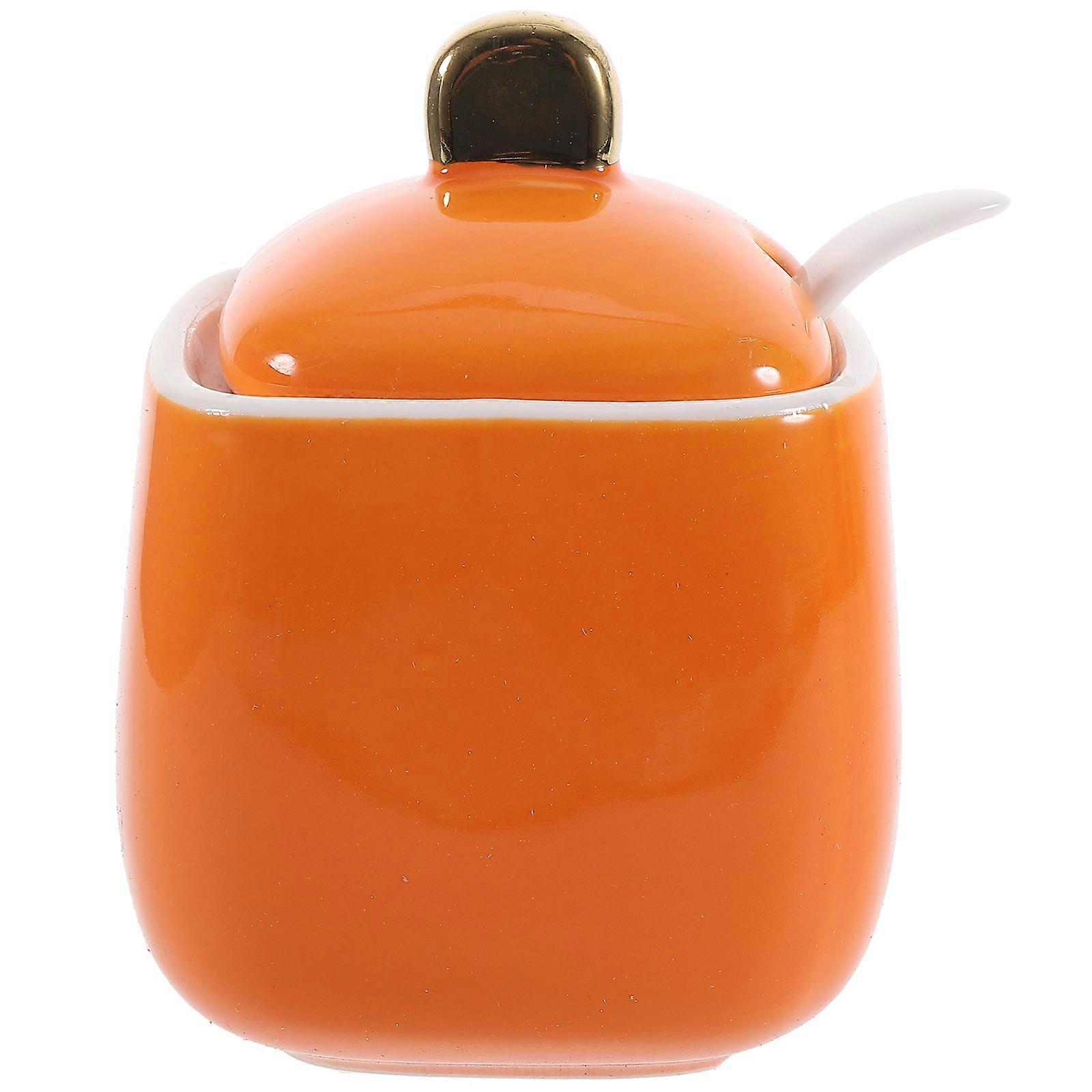 Household Seasoning Jar Ceramic Container for Kitchen Use 2Sets