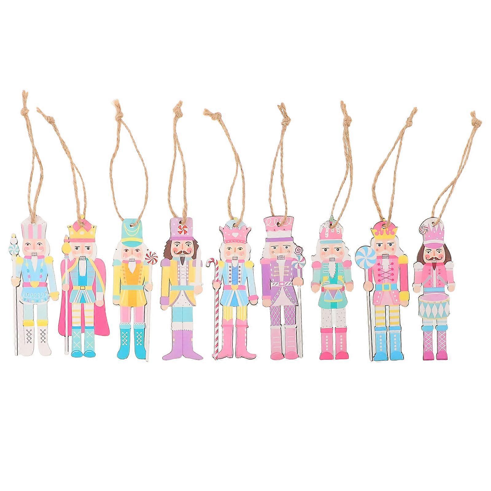 Walnut Soldier Nutcracker Wooden Ornaments for Decoration 18Pcs