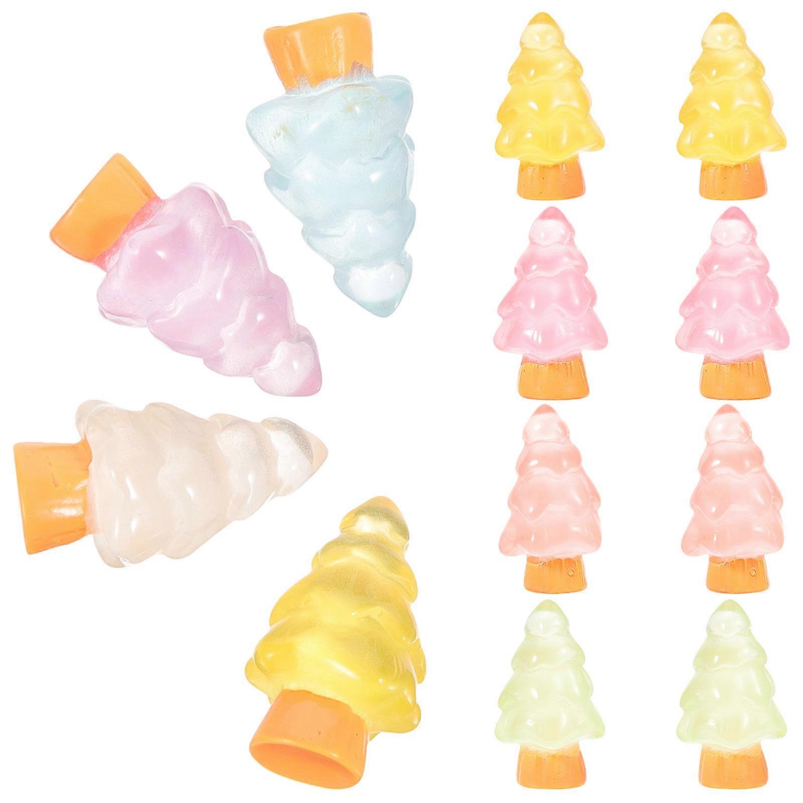 Luminous Miniature Christmas Tree 32 Pcs Decorative Figurine Ideal For Winter Parties And Holiday Cheer Assorted Color