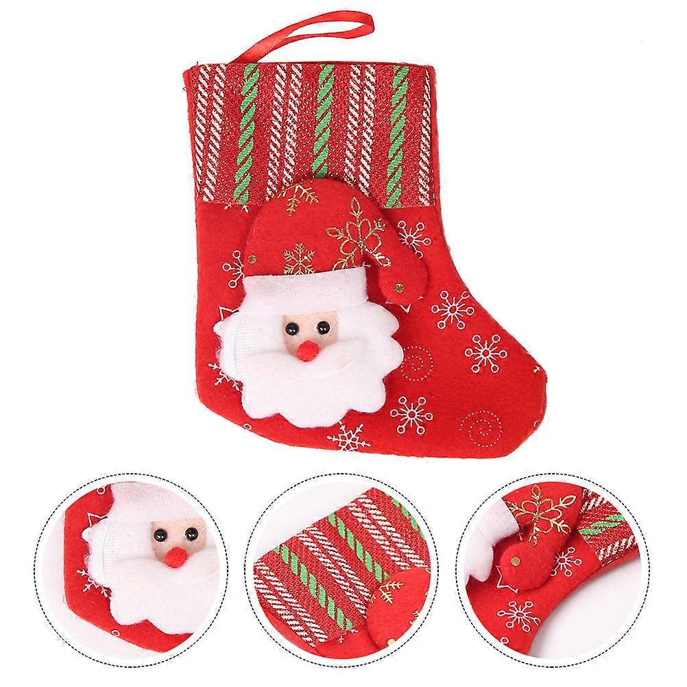 Christmas Stocking Red Felt Sock for Gift Giving Decor 4Pcs Set