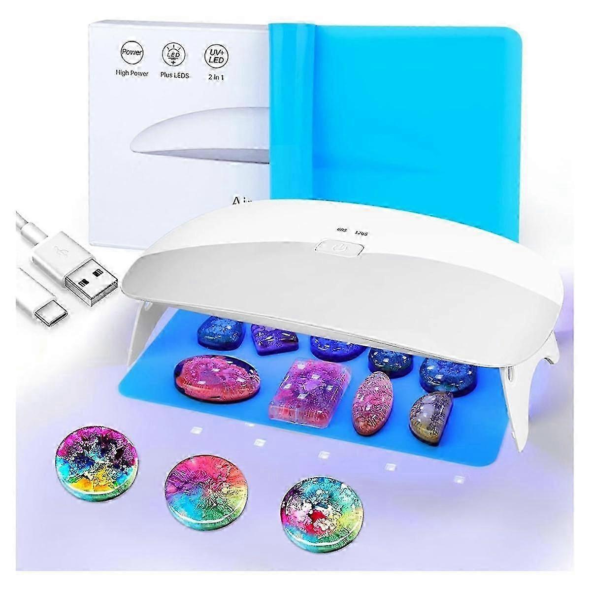 Resin UV Lamp, 48W Fast Curing UV/LED Resin Lamp with 30Pcs Dual Lightsource Lamp Beads for UV Resin Kit