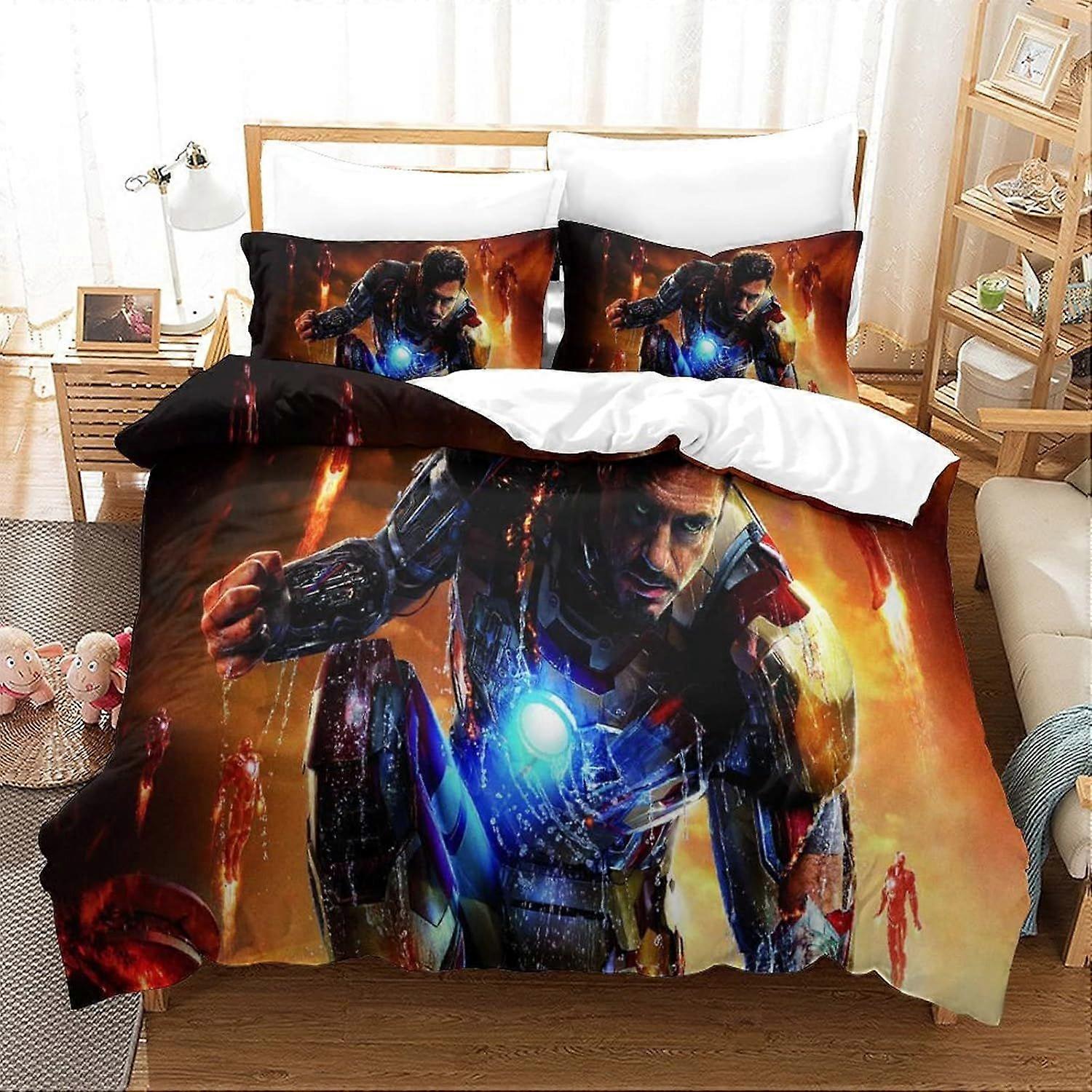Style296 Iron Man Duvet Cover Super Hero Printed Duvet Cover 140X200CM
