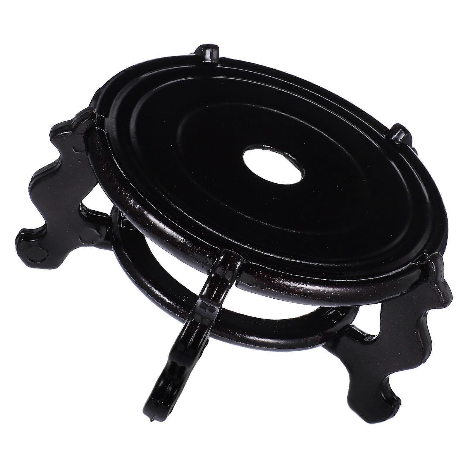 Handicraft Figurine Display Stand for Flowerpot with 3Pcs Brown Resin Base