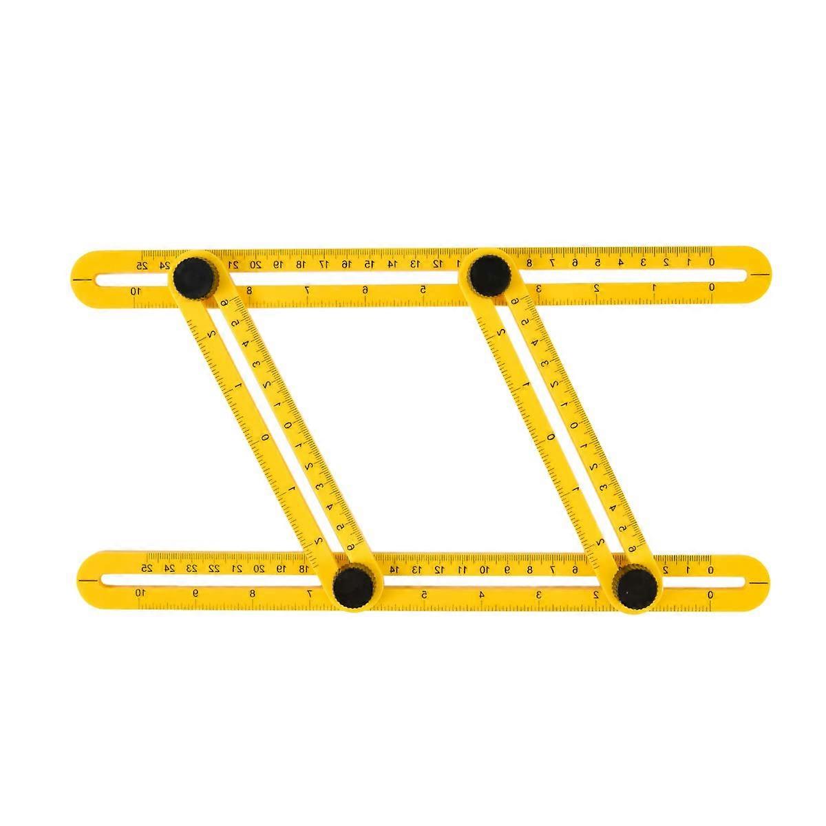 Multi - Angle Measuring Ruler, Angle Finder & Template Layout Tool for Woodworking, Crafting, Construction, Flooring, Tile Cutting & Installation, Yel