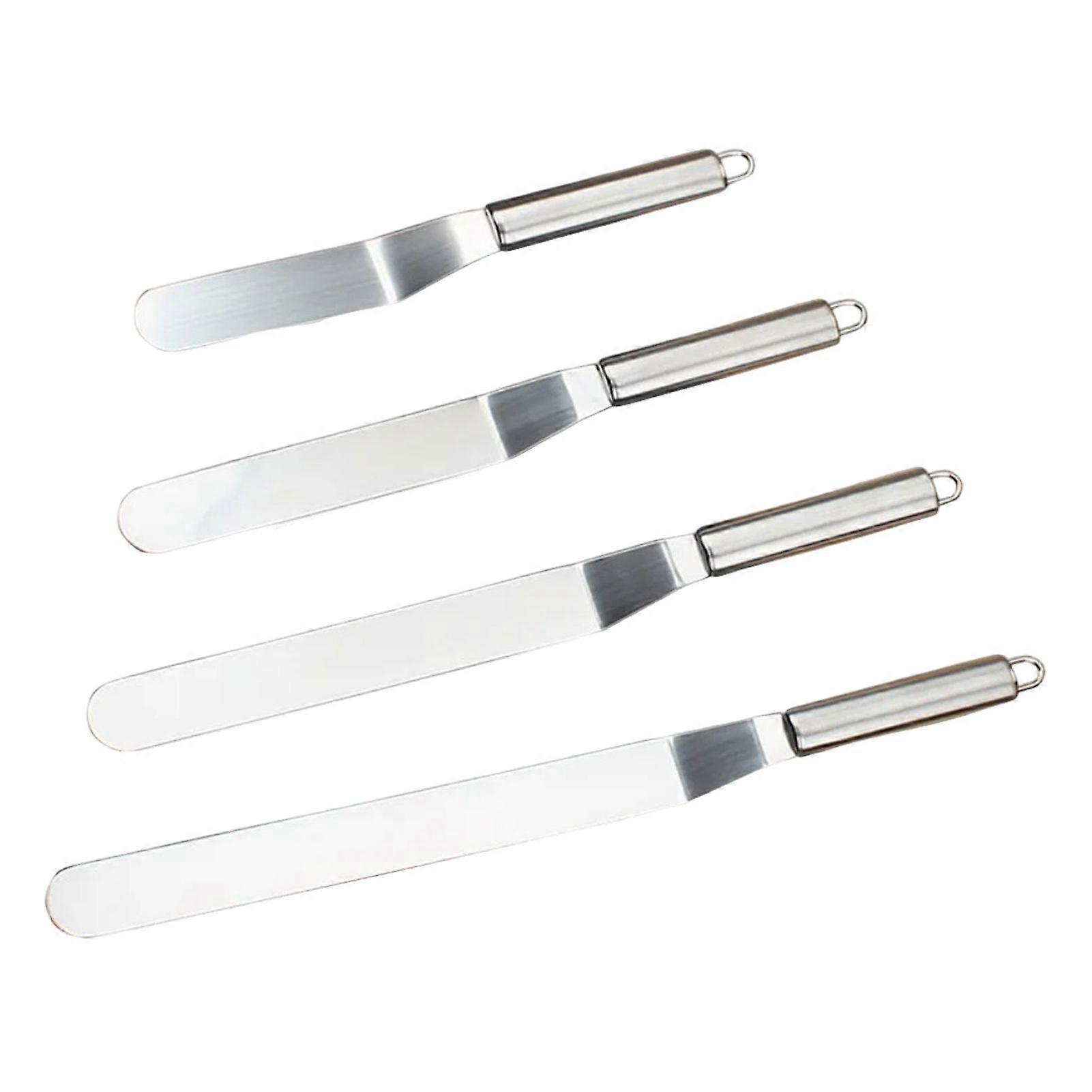 Stainless Steel Cream Spatula Curved Icing Tool for Cake Decorating 6/8/10/12 Inch Comfortable Handle DIY Cake Tools Frosting Utensils