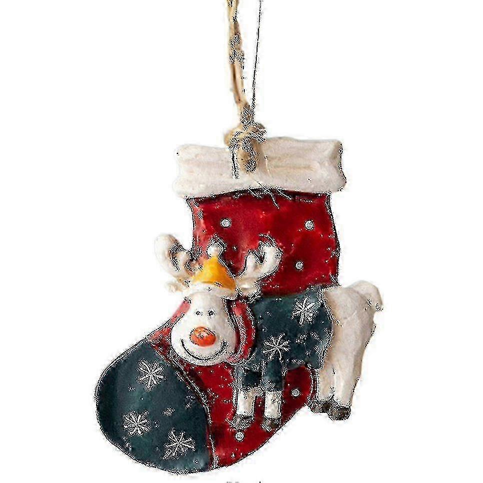 Decorations Retro Pony Stocking Ornaments Tree Pendant 1pcs-red
