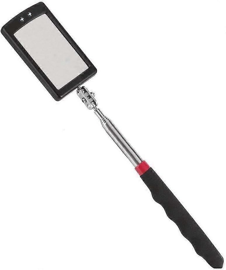 Telescopic car inspection mirror with 2 LED lights