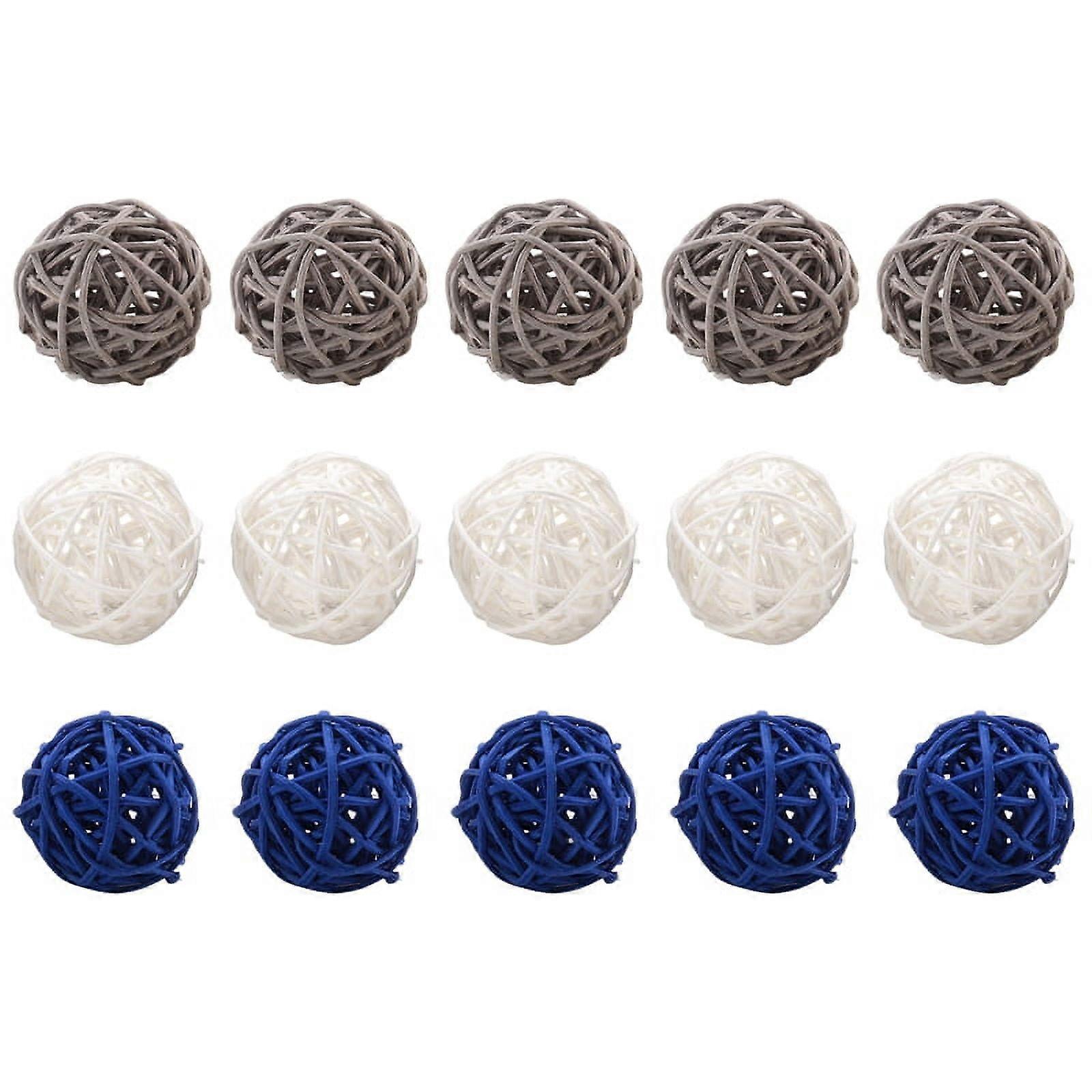 ckepdyeh 15Pcs Rattan Balls Decorative Orbs Vase Fillers Table Decor, for Ceiling Grapevine