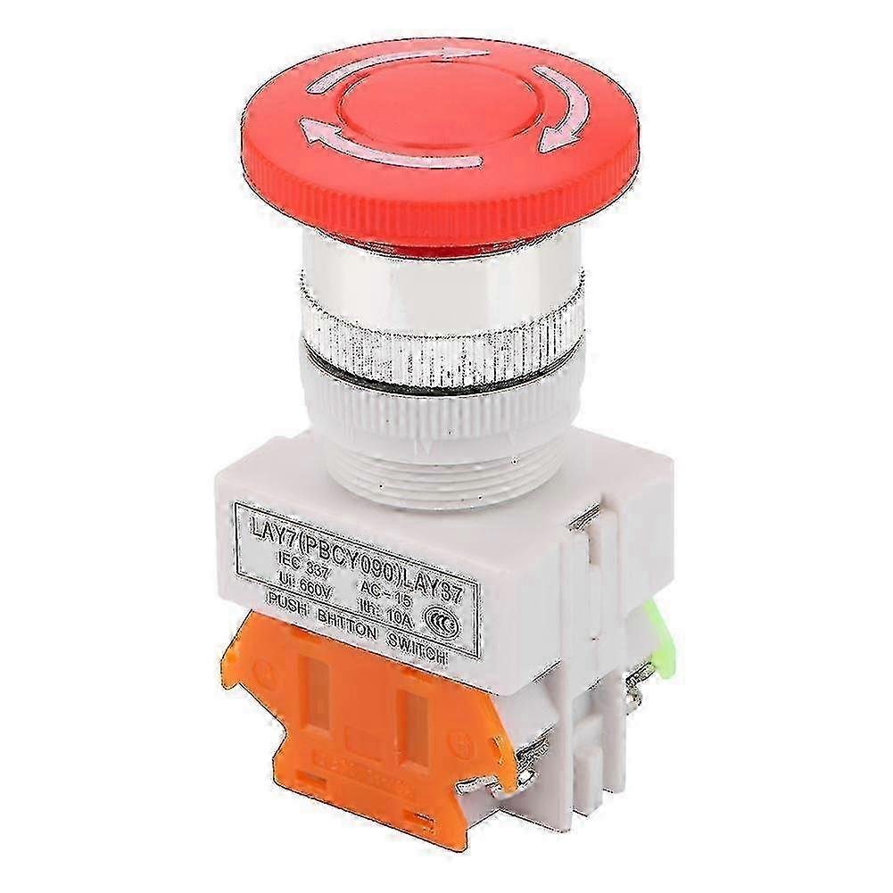Self-Locking Emergency Stop Mushroom Head Switch 22mm Mount LAY37-11ZS