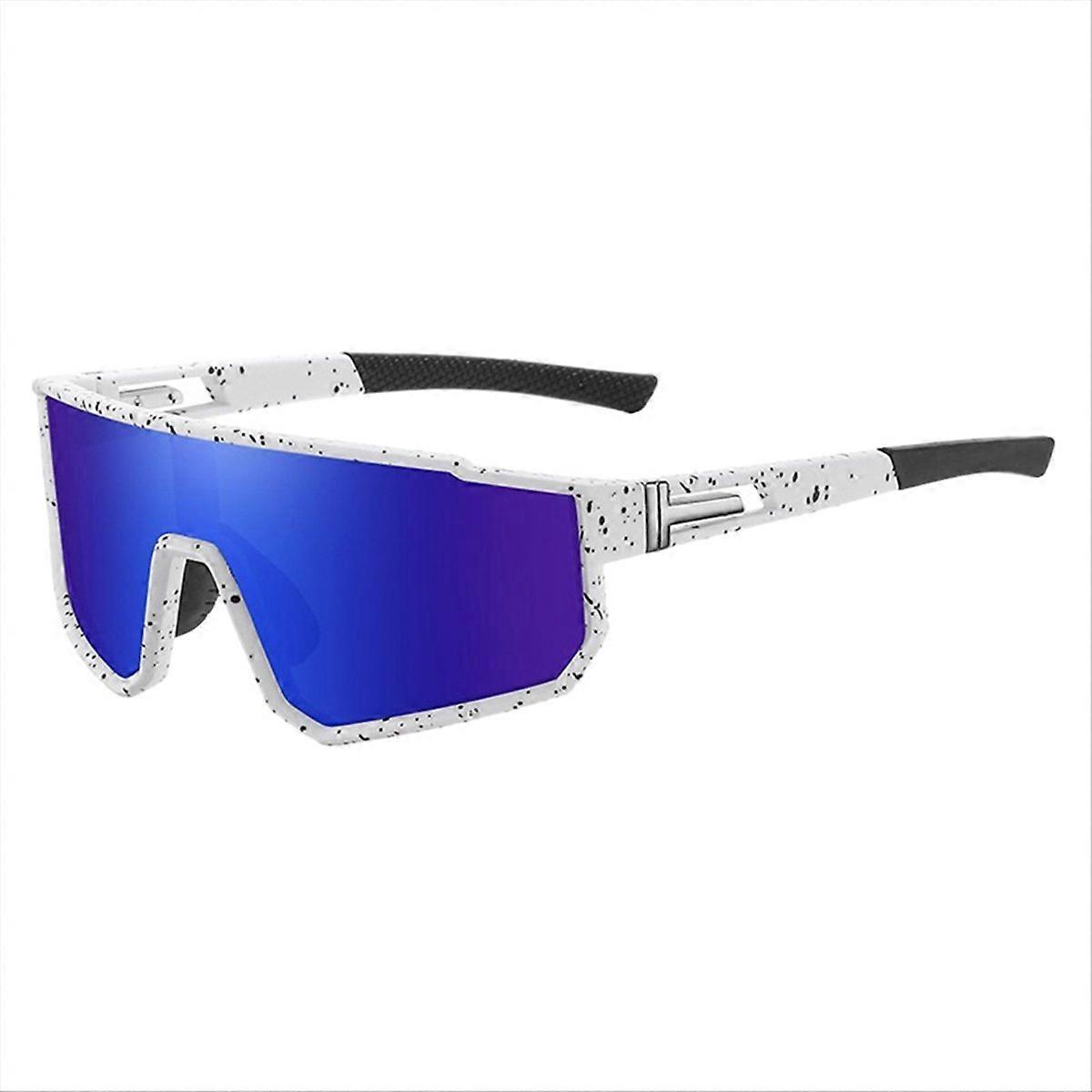 polarized colorful riding mirror outdoor sunglasses white+blue