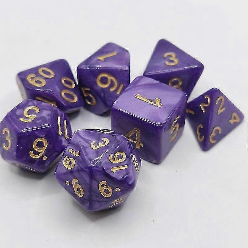 25-26 7 Pcs/set Pearl Pattern Multi Sided Dice Set Board Game Running Group Numbers Game Dice Combination
