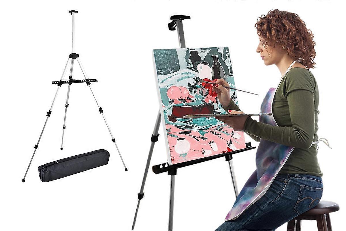 168cm Aluminum Adjustable Artist Field Display Easel Tripod Stand with Storage